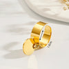304 Stainless Steel 14K Gold Plated Simple Style Classic Style Plating Solid Color Charm Rings