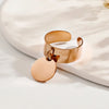 304 Stainless Steel 14K Gold Plated Simple Style Classic Style Plating Solid Color Charm Rings