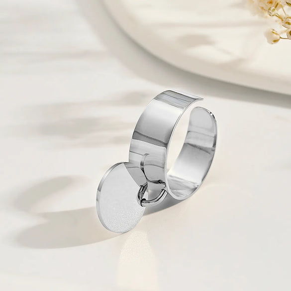 304 Stainless Steel 14K Gold Plated Simple Style Classic Style Plating Solid Color Charm Rings