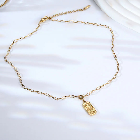 Simple Style Classic Style Solid Color 304 Stainless Steel Plating 18K Gold Plated Men'S Pendant Necklace