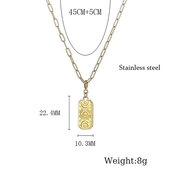 Simple Style Classic Style Solid Color 304 Stainless Steel Plating 18K Gold Plated Men'S Pendant Necklace