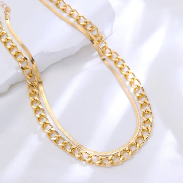 Simple Style Classic Style Solid Color Zinc Alloy Wholesale Layered Necklaces