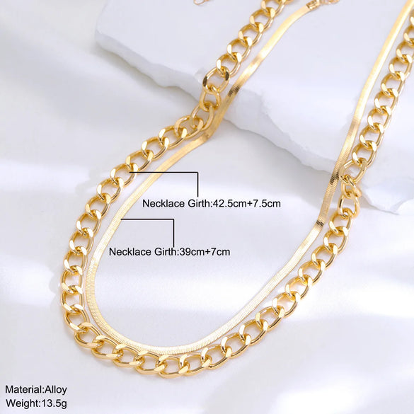 Simple Style Classic Style Solid Color Zinc Alloy Wholesale Layered Necklaces