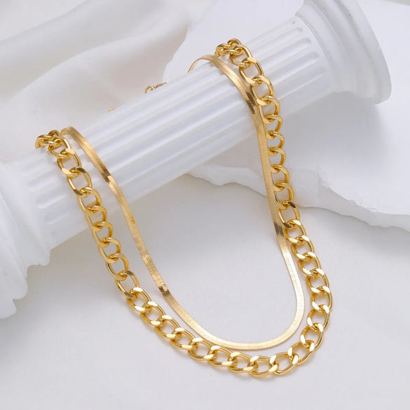 Simple Style Classic Style Solid Color Zinc Alloy Wholesale Layered Necklaces