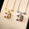 Simple Style Classic Style Square Sterling Silver Zircon Pendant Necklace In Bulk