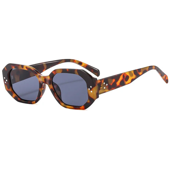 Simple Style Commute Color Block Ac Polygon Full Frame Women'S Sunglasses