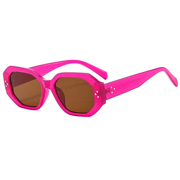 Simple Style Commute Color Block Ac Polygon Full Frame Women'S Sunglasses