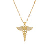 Simple Style Commute Cross Copper Plating Inlay Zircon 18k Gold Plated Women'S Pendant Necklace
