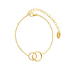 Wholesale Jewelry Simple Style Commute Double Ring Titanium Steel 18K Gold Plated Plating Bracelets Necklace