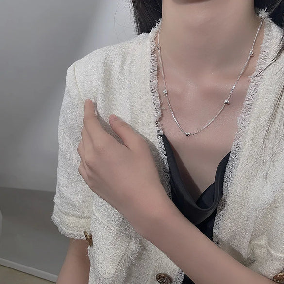 Simple Style Commute Heart Shape Sterling Silver Plating Silver Plated Necklace