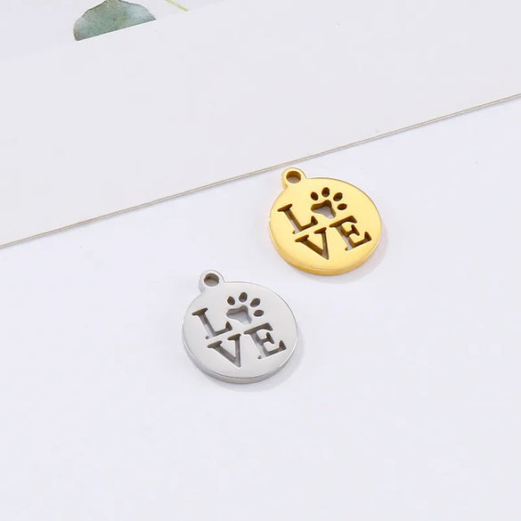 1 Piece Stainless Steel 18K Gold Plated Letter