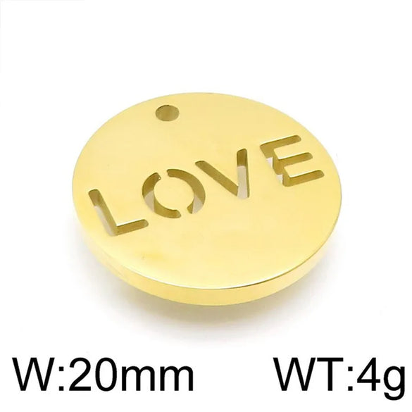 1 Piece Stainless Steel 18K Gold Plated Letter