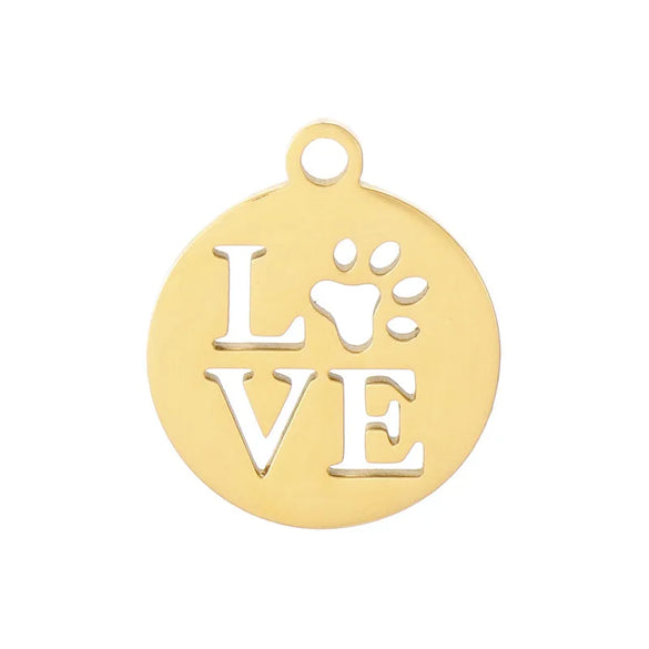 1 Piece Stainless Steel 18K Gold Plated Letter