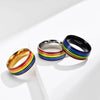 Simple Style Commute Rainbow Titanium Steel Enamel Rings