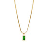 Simple Style Commute Rectangle Stainless Steel Plating Inlay Zircon Pendant Necklace