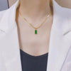 Simple Style Commute Rectangle Stainless Steel Plating Inlay Zircon Pendant Necklace