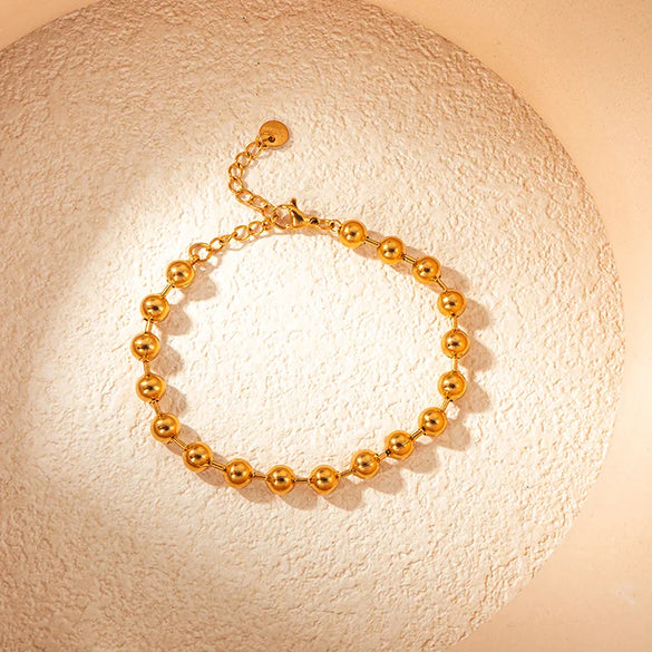 Simple Style Commute Round 304 Stainless Steel Gold Plated Bracelets In Bulk