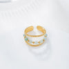 Simple Style Commute Solid Color Stainless Steel Patchwork Open Ring