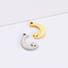 1 Piece Stainless Steel 18K Gold Plated Star Moon