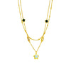304 Stainless Steel 18K Gold Plated Simple Style Commute Plating Star Artificial Rhinestones Layered Necklaces