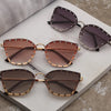 Simple Style Cool Style Gradient Color Ac Butterfly Frame Diamond Full Frame Women'S Sunglasses