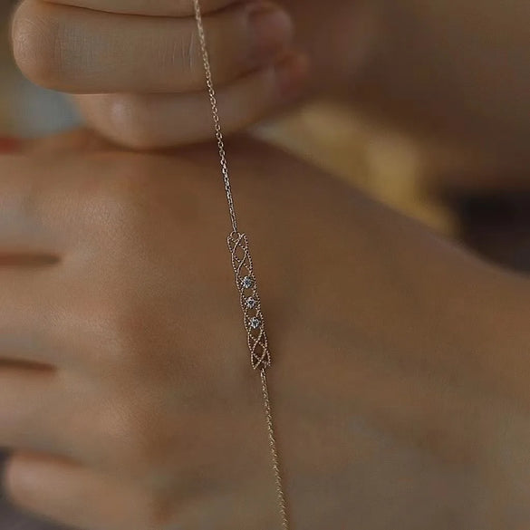 Simple Style Cross Solid Color Sterling Silver Plating Mesh Inlay Zircon 14k Gold Plated Bracelets