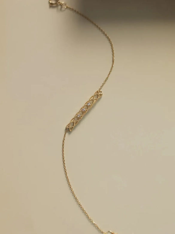 Simple Style Cross Solid Color Sterling Silver Plating Mesh Inlay Zircon 14k Gold Plated Bracelets