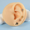 Simple Style Cross Stainless Steel Lip Stud Ear Studs In Bulk