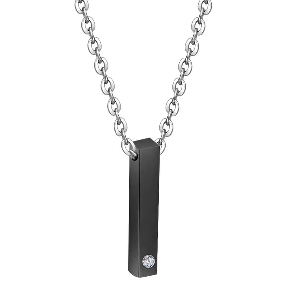 Simple Style Customization Laser Engraving 304 Stainless Steel Plating Unisex Pendant Necklace Men Pendant Necklaces