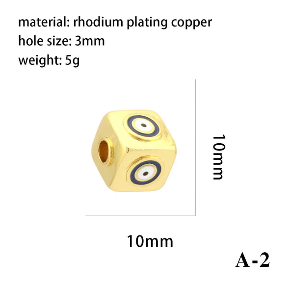Simple Style Eye Copper Enamel Plating Inlay Zircon 18k Gold Plated Charms Jewelry Accessories