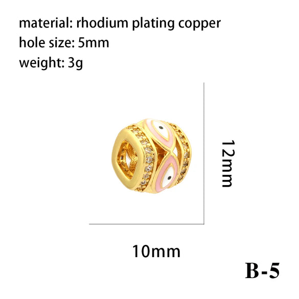 Simple Style Eye Copper Enamel Plating Inlay Zircon 18k Gold Plated Charms Jewelry Accessories