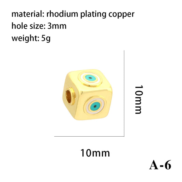 Simple Style Eye Copper Enamel Plating Inlay Zircon 18k Gold Plated Charms Jewelry Accessories