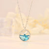 Simple Style Fish Tail Sterling Silver Inlay Zircon Pendant Necklace