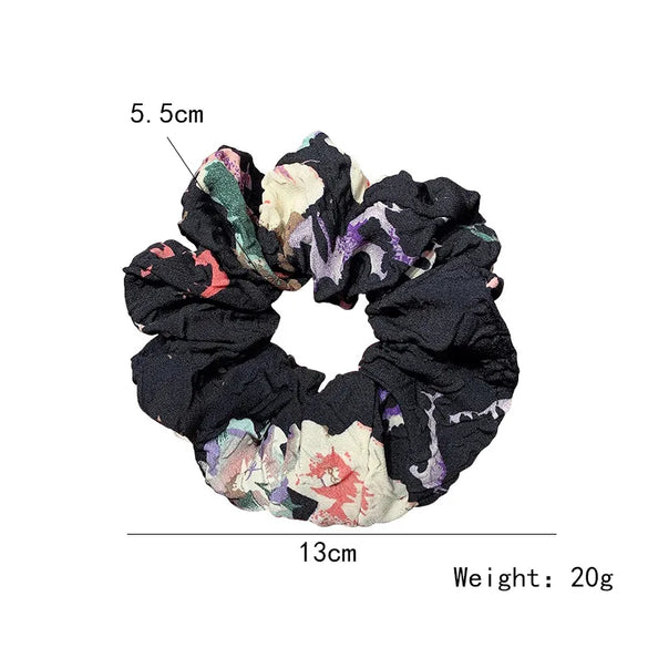 Simple Style Flower Cloth Printing And Dyeing Hair Tie