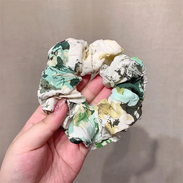 Simple Style Flower Cloth Printing And Dyeing Hair Tie