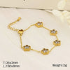 Simple Style Flower Rhombus 304 Stainless Steel 18K Gold Plated Zircon Bracelets In Bulk