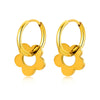 1 Pair Simple Style Flower Plating Stainless Steel Earrings