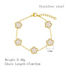 Simple Style Flower 304 Stainless Steel 18K Gold Plated Film Shell Bracelets In Bulk