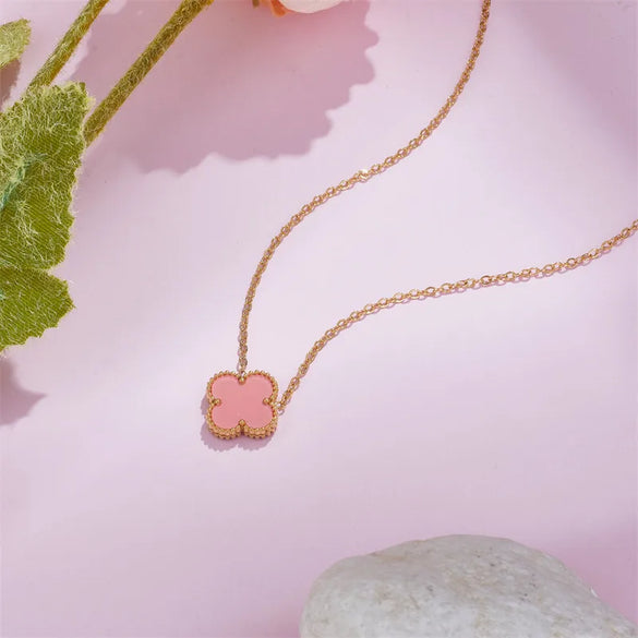 Wholesale Simple Style Flower Titanium Steel Plating Gold Plated Bracelets Necklace