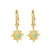 1 Pair Simple Style Flower Plating Inlay 304 Stainless Steel Turquoise 18K Gold Plated Drop Earrings