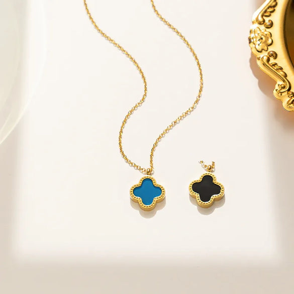 Simple Style Flower Titanium Steel Plating Pendant Necklace