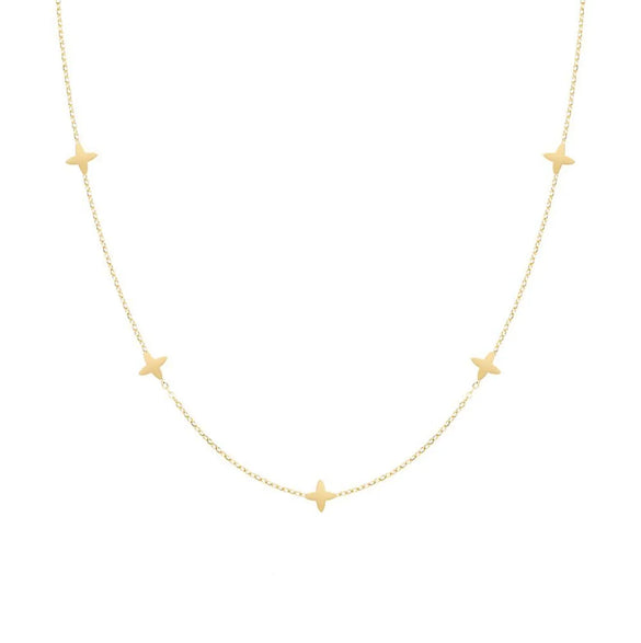 Simple Style Four Leaf Clover Titanium Steel Necklace