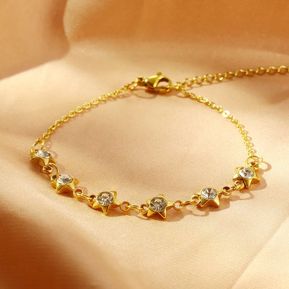 Simple Style Geometric 304 Stainless Steel 18K Gold Plated Bracelets In Bulk