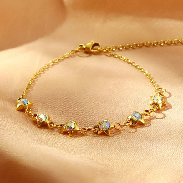 Simple Style Geometric 304 Stainless Steel 18K Gold Plated Bracelets In Bulk