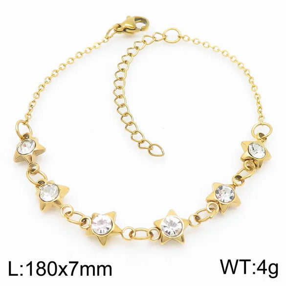 Simple Style Geometric 304 Stainless Steel 18K Gold Plated Bracelets In Bulk