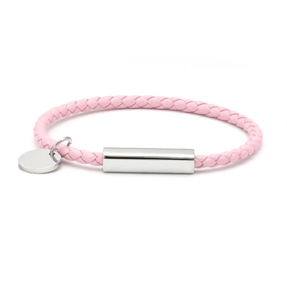 Simple Style Geometric Customization Laser Engraving 304 Stainless Steel Leather Rope Woven Chain String Bracelets Wholesale