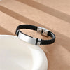 Simple Style Geometric 304 Stainless Steel Pu Leather Unisex Wristband Men Cord & Leather Bracelets