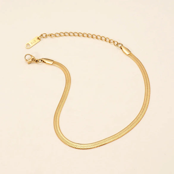Simple Style Geometric 316L Stainless Steel  18K Gold Plated Bracelets In Bulk