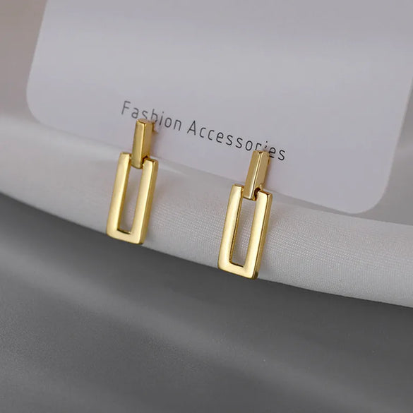 Simple Style Geometric Alloy Metal No Inlaid Ear Studs