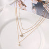 Simple Style Geometric Alloy Plating Inlay Rhinestones Gold Plated Women'S Layered Necklaces